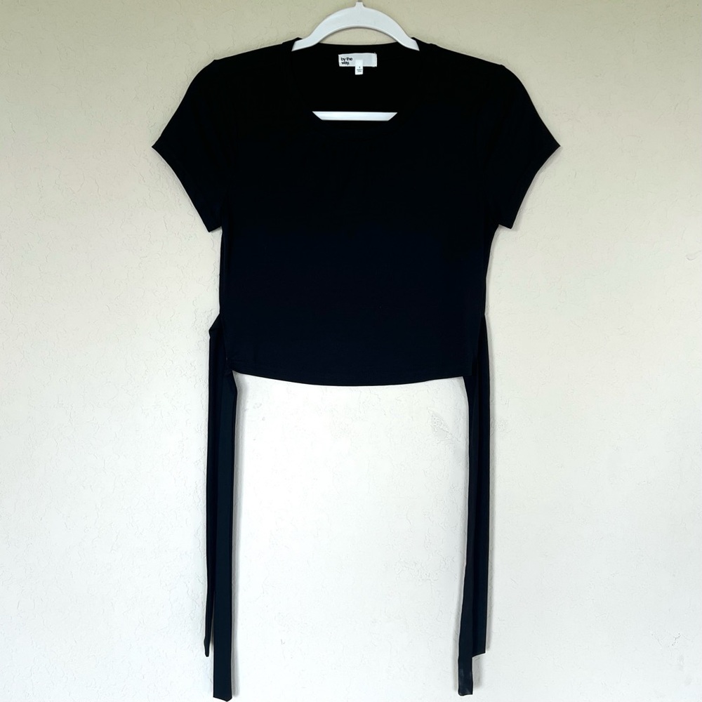 by the way. Black Tie Back Crop Top